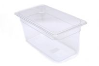 Clear Polycarbonate 1/3 size 6 inches deep food pan. NSF