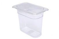 Clear Polycarbonate 1/9 size 6 inches deep food pan. NSF