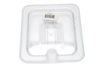 Clear Polycarbonate 1/6 size food pan Notched cover. NSF