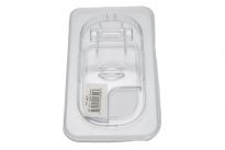 Clear Polycarbonate 1/9 size food pan open cover. NSF