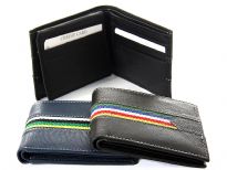 Carry your money in style. This is a genuine leather double bill bifold wallet with 9 credit card slots and 1 ID window on the left inner flap.
