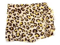 100% polyester printed scarf. Leopard print design. Made in India.