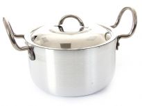 Aluminum 2.5 Qrt.( 7.25 inches) Stock Pot with stainless steel Lid.