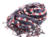 Horses run over bi-colored plaids of this 100% wool scarf which is lightweight and tipped in long twisted fringe at the ends. Imported. Dry clean only.