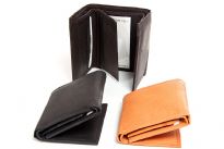 Genuine cow-hide tri-fold men wallet