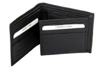 Carry your money in style. This is a genuine leather bifold mens wallet with 9 credit card slots and one ID window. As this is genuine leather, please be aware that there will be some small creases and nicks in the leather but the wallet are all brand new. 