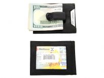 Carry your money in style. This is a genuine leather credit card and ID holder with built-in money clip feature. As this is genuine leather, please be aware that there will be some small creases and nicks in the leather but the wallet are all brand new. 