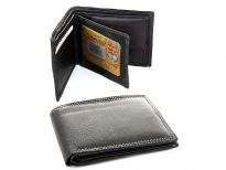 Carry your money in style. This is a genuine leather bi-fold double bill mens wallet. As this is genuine leather, please be aware that there will be some small creases and nicks in the leather but the wallet are all brand new. 