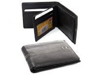 Carry your money in style. This is a genuine leather bi-fold double bill mens wallet. As this is genuine leather, please be aware that there will be some small creases and nicks in the leather but the wallet are all brand new. 