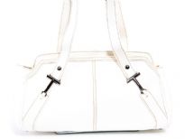 Faux leather Double Handle Fashion Bag. Top zipper closing.