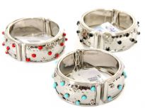 Metal Folding Bracelet Size: 1" Broad, (12 PCS Box)