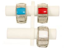 Metal Folding Bracelet Size:1.5" Broad, (12 PCS in Box)Colors: Turquoise Opak, Black, Coral, Red, White.
