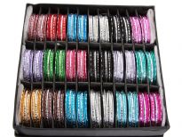 Sets of 7 pieces Aluminum Bangles, Box contains 36 sets - 18 colors, 2 sets each