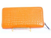 Genuine Leather crocodile embossed all round zipper ladies wallet