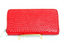 Genuine Leather crocodile embossed all round zipper ladies wallet