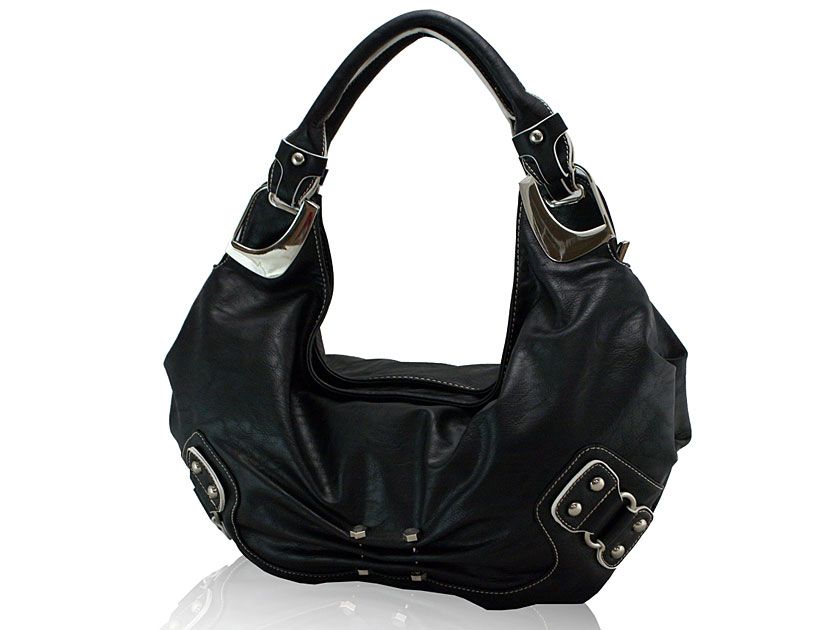 Wholesale Handbags bb4522bk Hobo handbag has a top zipper closure and