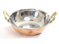 Hammered copper stainless steel Balti Dish