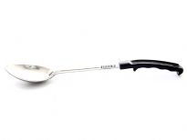 Stainless Steel 13 inches basting spoon with plastic handle.