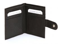 Carry your money in style. This is a bifold credit card and ID wallet with snap lock. Made of genuine leather. As this is genuine leather, please be aware that there will be some small creases and nicks in the leather but the wallet are all brand new.

