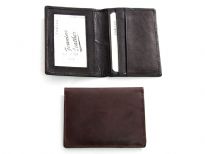 Genuine leather bi-fold credit card holder.