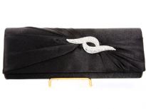 Satin Evening Bag, metal shoulder chain included