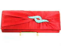 Satin Evening Bag, metal shoulder chain included