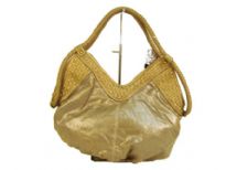 Designer Inspired Hobo Shoulder bag with a double handle and V-shapped zipper closure. Made of PU (polyurethane).