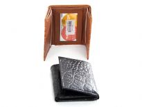 Crocodile embossed genuine leather tri-fold men wallet
