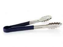 Stainless steel 12 inches utility tong with PVC handle (Blue). <br> Color-coded handle prevents cross-contamination.<br> Thickness: 0.9 mm <br> Weight: 160 gms