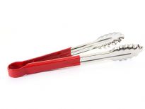 Stainless steel 12 inches utility tong with PVC handle(Red). <br> Color-coded handle prevents cross-contamination.<br> Thickness: 0.9 mm <br> Weight: 160 gms