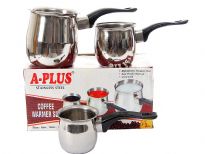 Stainless steel 3 piece coffee warmer set with Bakelite Handle