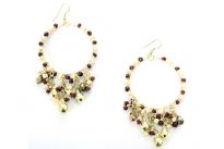 Gold and Brown Beads Earrings