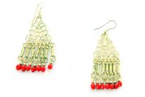 Gold and Red Earrings