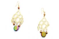 Shaded beads Golden earrings