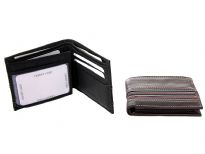 Carry your money in style. This is a genuine leather 6 credit card 2 ID double bill bifold mens wallet. As this is genuine leather, please be aware that there will be some small creases and nicks in the leather but the wallet are all brand new. 