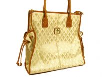 Fleur De Liz Licensed Jacquard Handbag. Double Handle, Top zipper closing, inside two side zipper pockets, back outside zipper pocket.