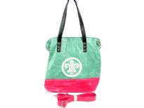 PVC Fashion Handbag. Top zipper closing. Center divider. Adjustable shoulder strap included.