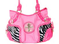 Fleur De Liz PVC Handbag. Top zipper closing