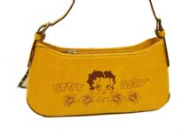 Betty Boop Printed PVC Handbag with zipper. Made with PU (polyurethane) and single strap. 