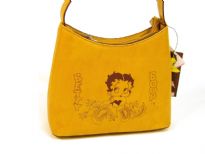 Betty Boop Printed PVC handbag with zipper. Made with PU (polyurethane) and single strap. 