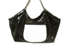 Designer Inspired Hobo Shoulder Bag has a top zipper closure and a double chain handle. Bag has outisde pocket of different color. Made of PU (polyurethane).