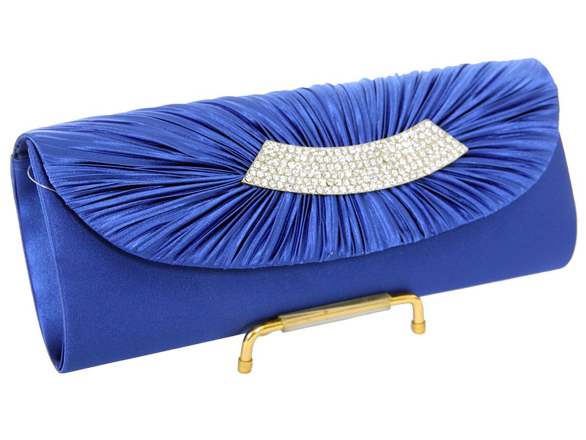 Wholesale Handbags hy6258bl Satin Evening bag embellished with