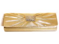 Rhinestones Buckle Satin Evening Bag