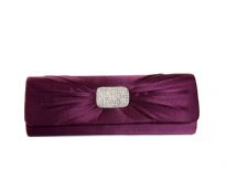 Rhinestones buckle satin evening bag