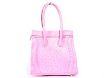 Ostrich embossed PVC fashion Handbag. Top zipper closing. Back zipper pocket. Adjustable shoulder strap included