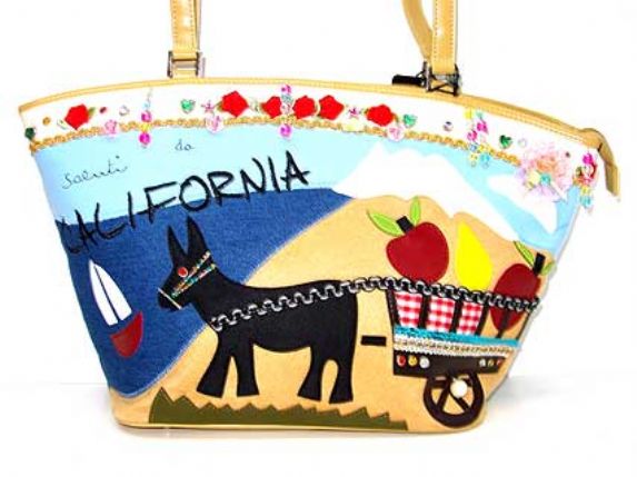 Wholesale Handbags #k6147-california Decorated Demin Collage Tote