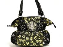 Printed PVC Fashion Handbag. Top Zipper closing.