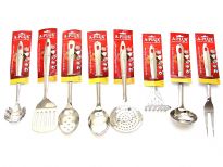 8 Piece Stainless Steel Kitchen Tools Set. Cooking Utensil Serving Set Spatula Spoon Server
This is the perfect 8 piece starter set of stainless steel utensils.