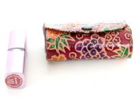 Genuine Leather hand painted 2 Lipsticks case