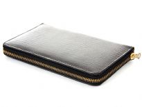 Lizard embossed genuine leather ladies zipper wallet